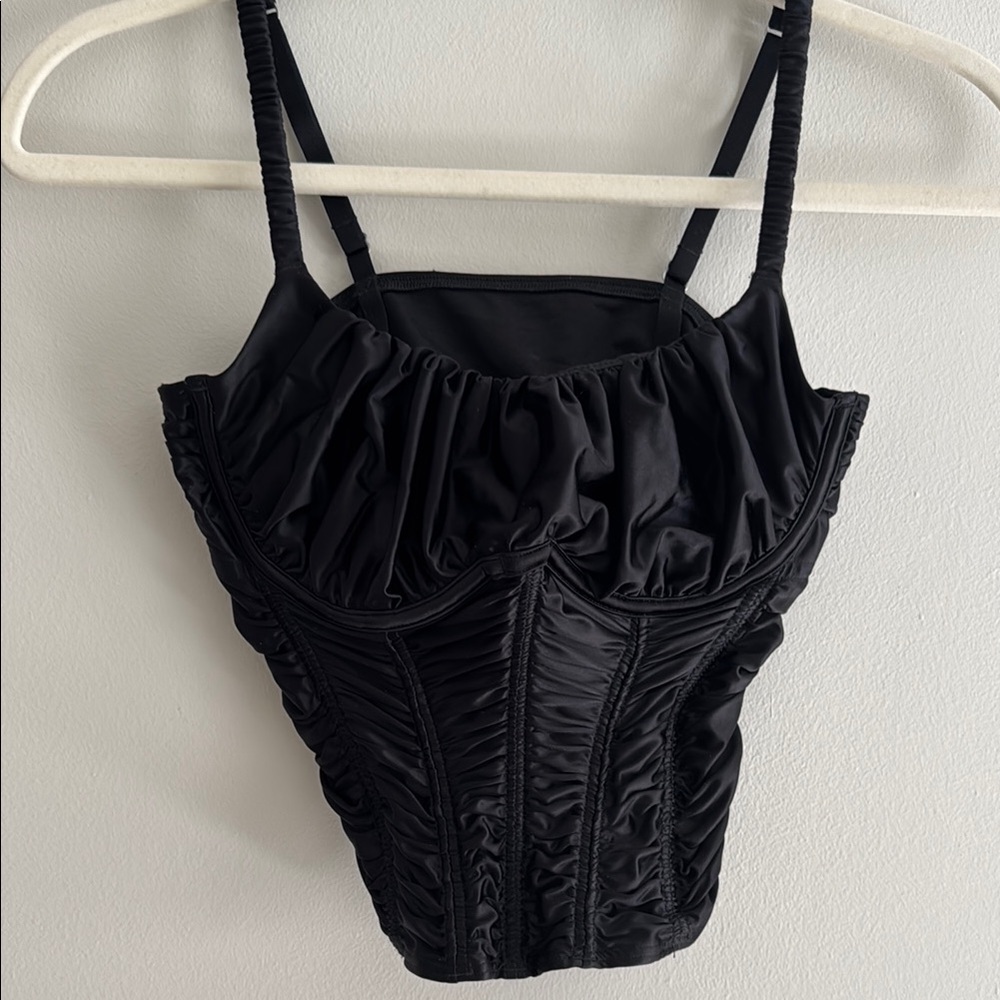 Black Ruched Corset Top